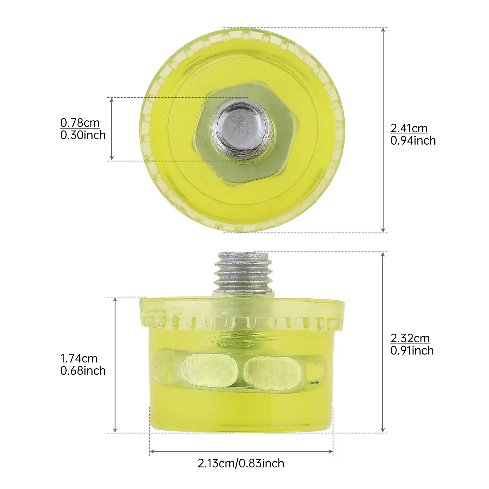 Maillet à tête en nylon pour marteau, outil manuel de bricolage, pour perles de vitrage de 25 mm / 3