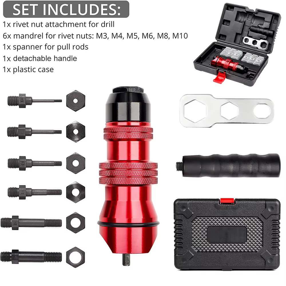Adaptateur de pistolet à écrou à rivet électrique domestique M3 M4 M5 M6 M8 M10, outil de rivetage à