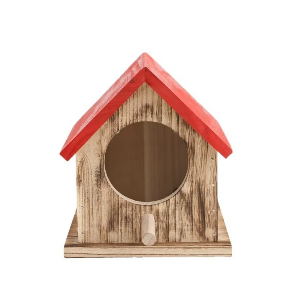 Nichoir pour oiseaux en bois imperméable fait à la main avec ventilation, station d'alimentation pou