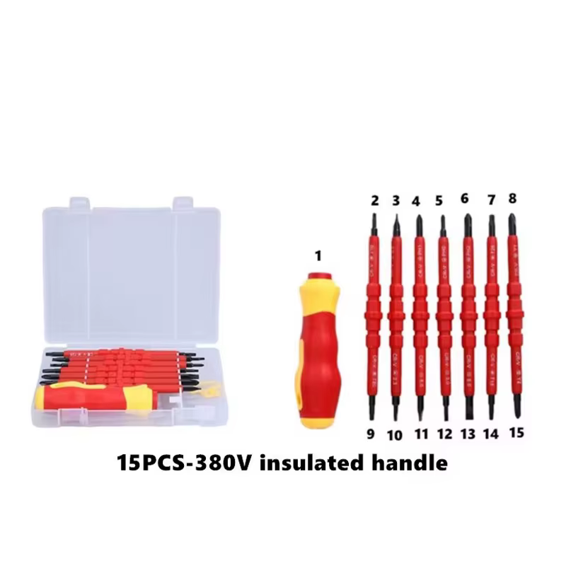 Kit d'outils de réparation pour électricien, 15 pièces, jeu de tournevis isolés modifiables 1000V av