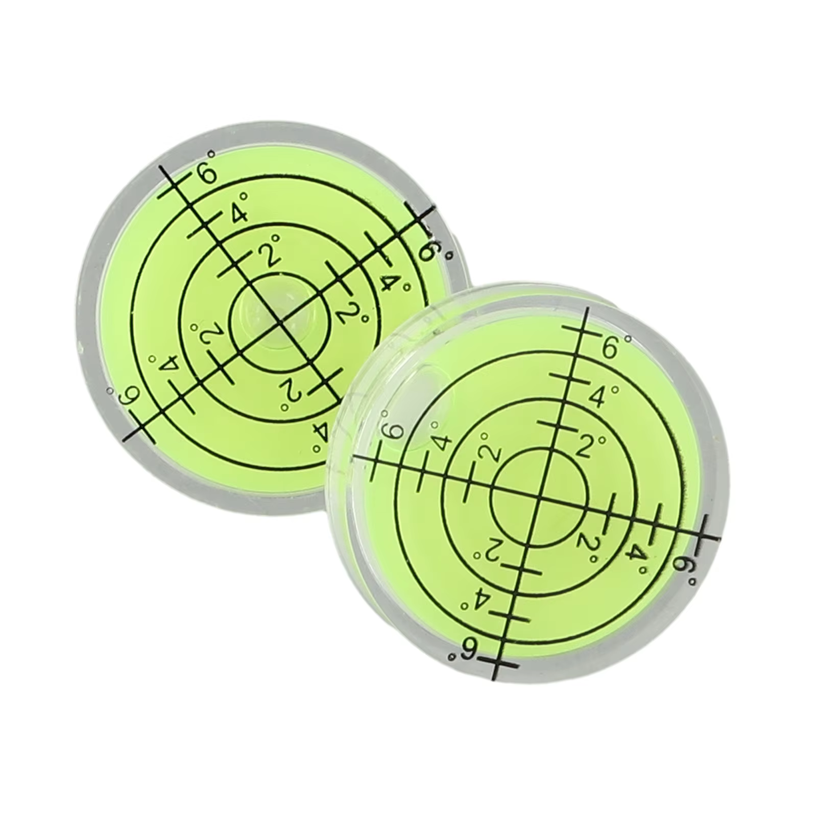 Niveau à bulle horizontal 32 × 7mm, 2 pièces, marque de degré, Mini niveau à bulle rond et circulair