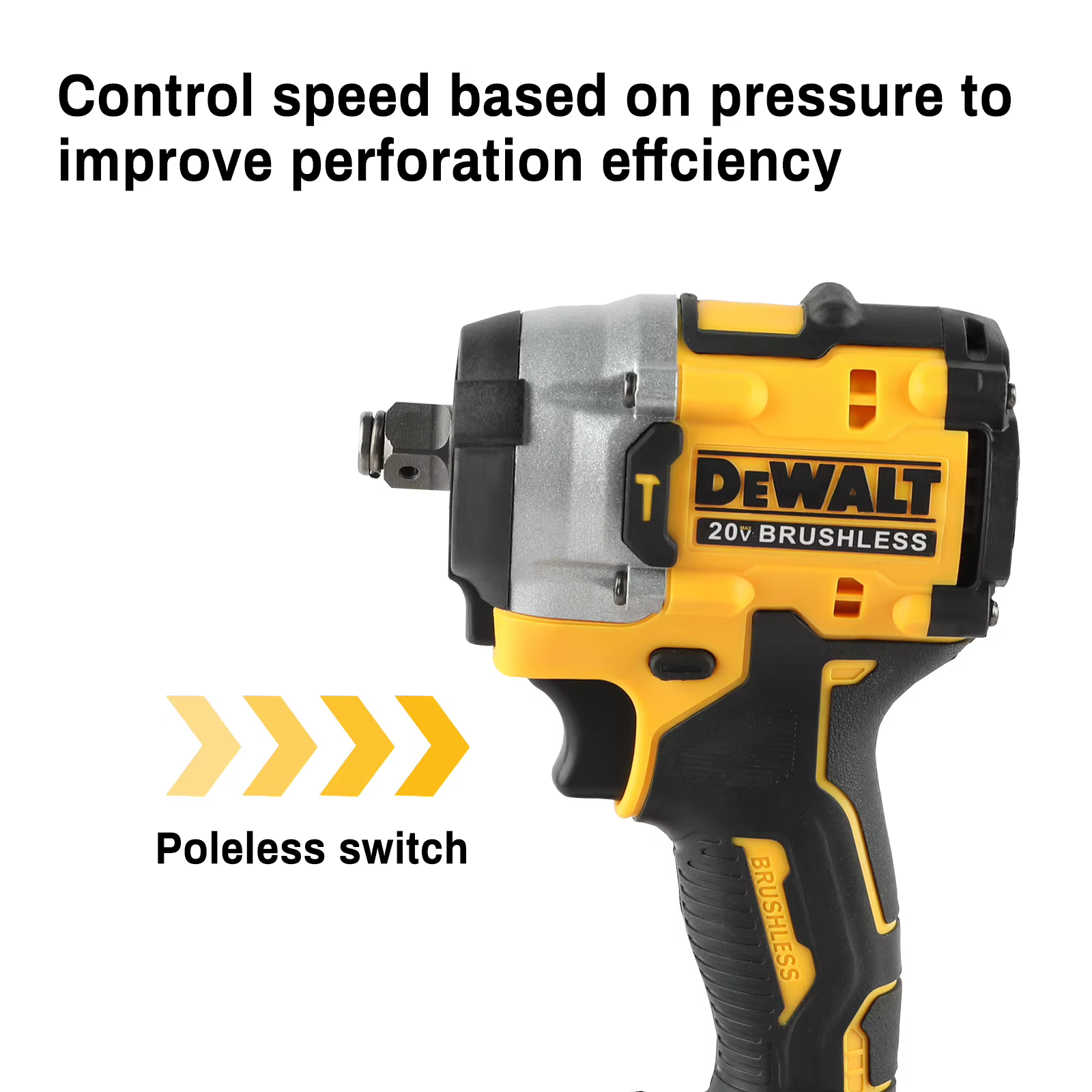 DEWALT DCF921 ATOMIC 20V MAX Clé à chocs sans fil 1/2 pouce : vitesse variable, charge intégrée, liv