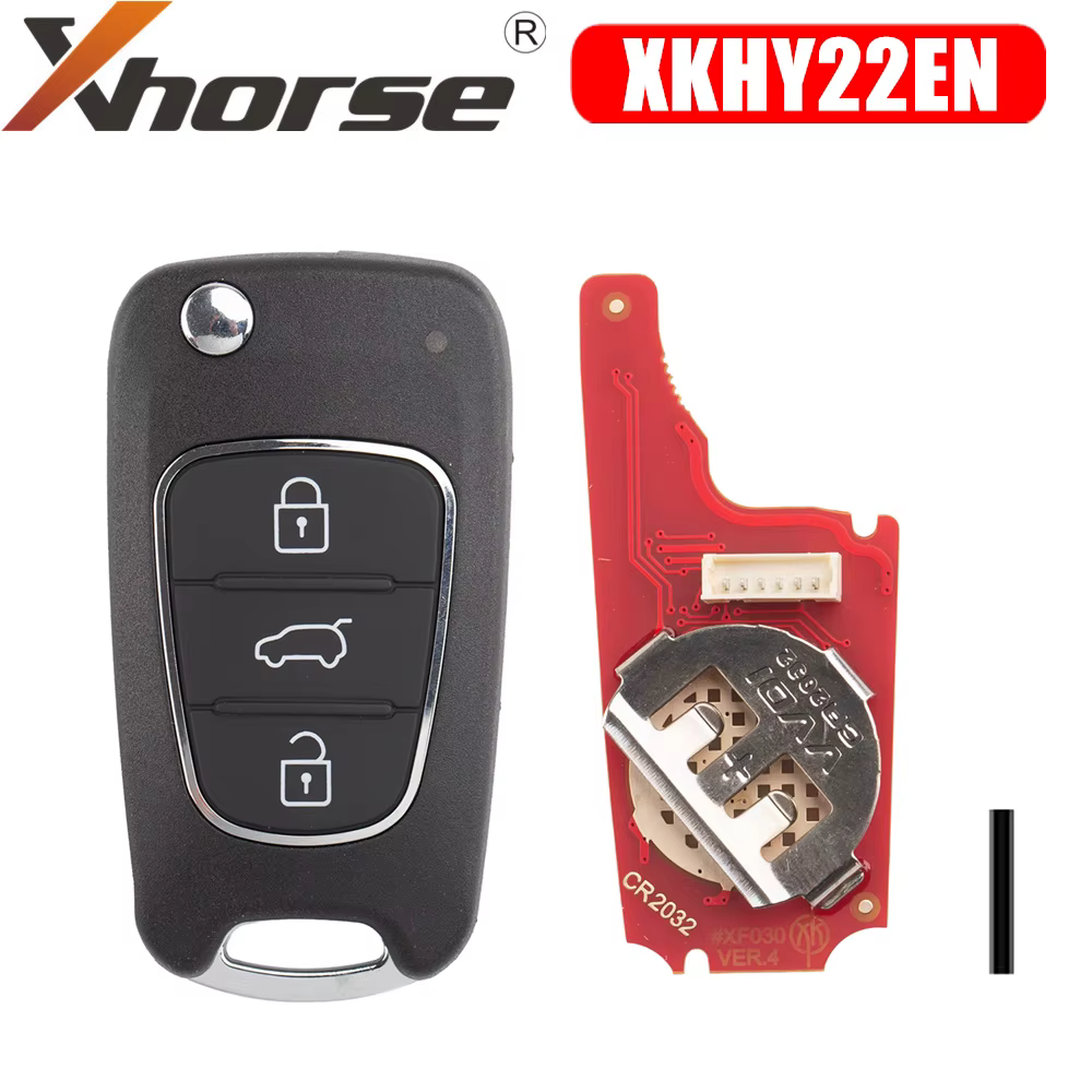 Clé télécommande filaire Xhorse XKHY22EN de deuxième génération pour Hyundai Flip 3 boutons