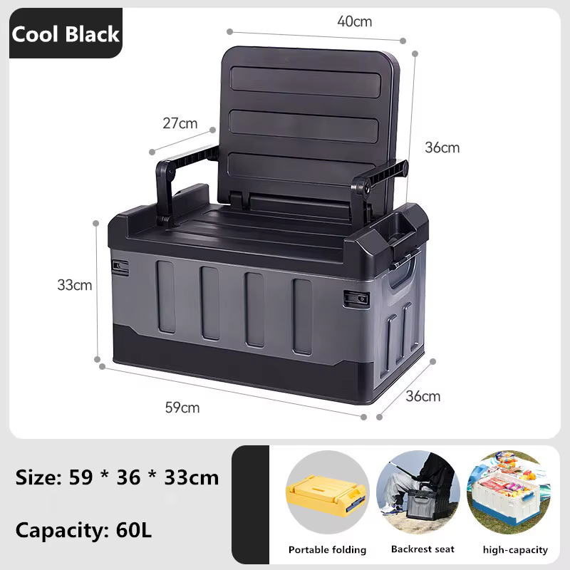 Grande boîte de rangement pliable, boîte de rangement portable pour siège de camping en plein air, b