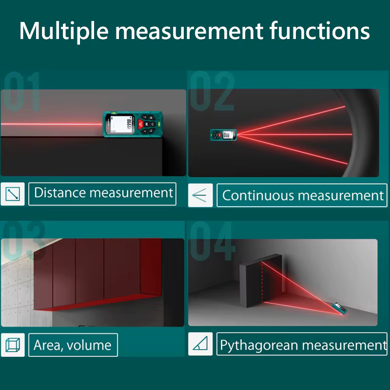 INKERSI-Télémètre laser numérique, ruban à mesurer, télémètre à roulette numérique, haute précision,