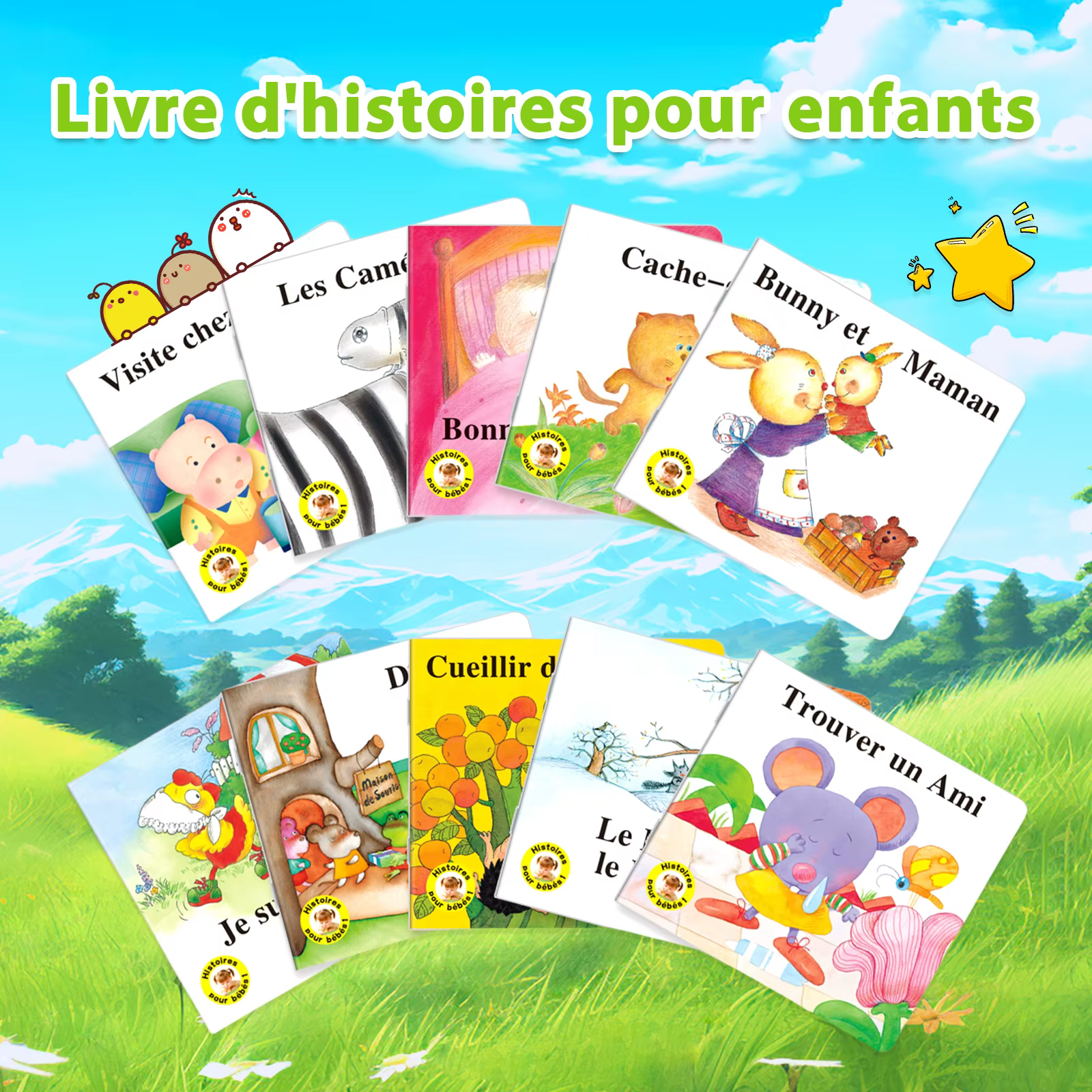 Longue vie à la rentrée scolaire! Un ensemble de livres d'histoires françaises pleins de divertissem