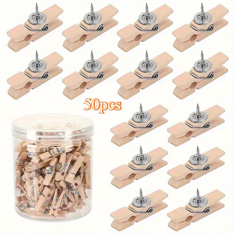 50 pièces/boîte punaise étagère en bois costume Transparent facile à ranger transporter multi-usages