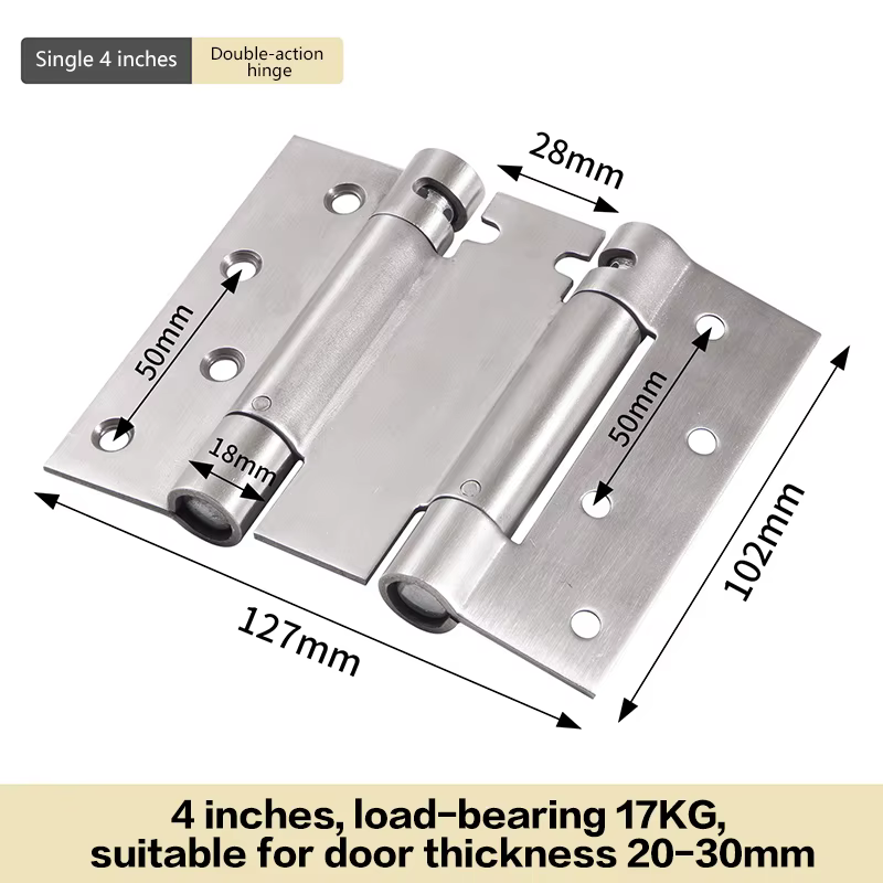Charnière à ressort à double action en acier inoxydable, fermeture automatique pour porte de salon,