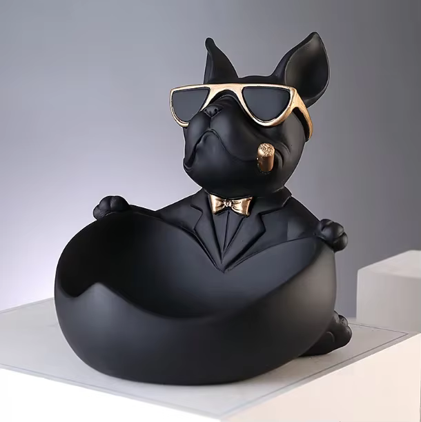 Décor à la maison Cool chien Figurine chien Statue boîte de rangement Animal ornement résine artisan