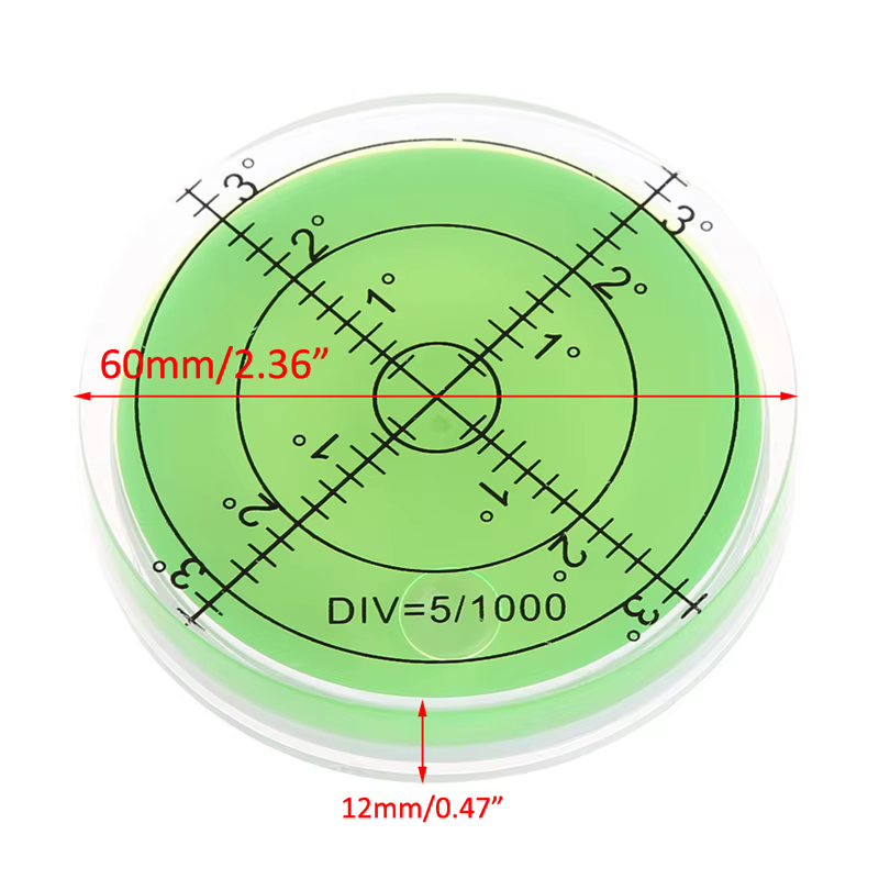 Niveau à Bulle Résistant de 60mm, Marque de Surface, Circulaire, pour Mesurer les Yeux des Taureaux