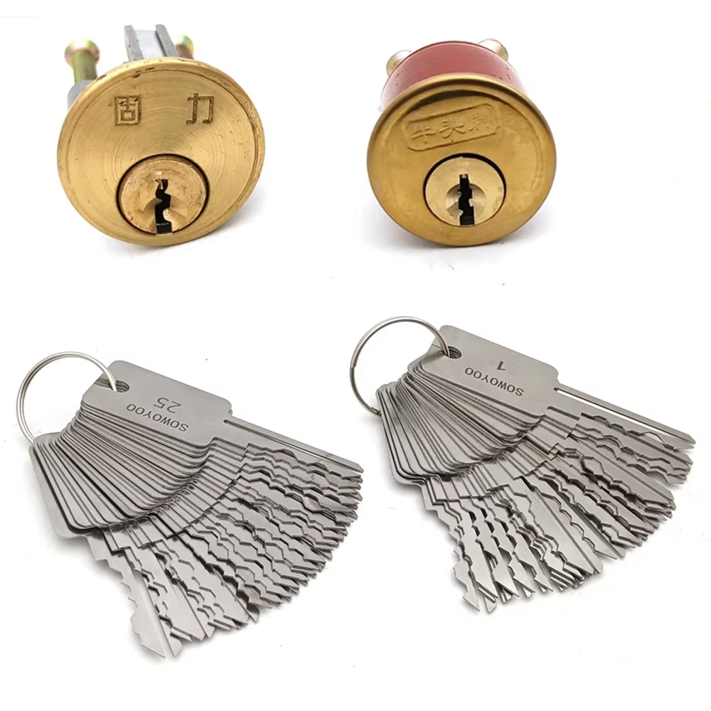 Jeu de clés de verrouillage pour outils de serrurier 48 en 1, pour serrure à tête de taureau pour se