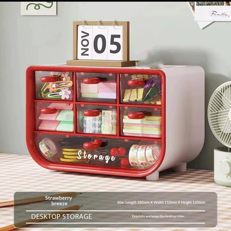 Boîte de rangement à 7 grilles, organisateur de bureau, bijoux, accessoires pour cheveux, boîte tran