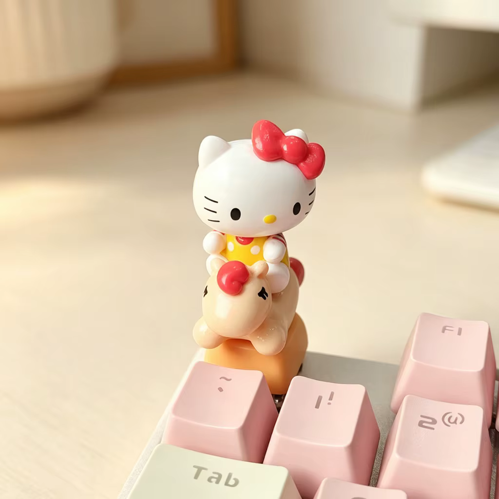 Capuchons de touches en résine faits à la main, mignons, Hello Kitty, pour clavier mécanique, commut