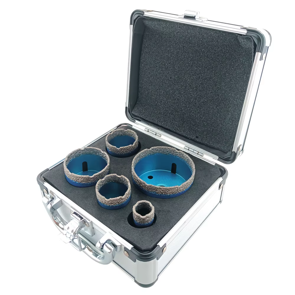 5 pièces perceuse à sec M14 fil brasage trou scie ensemble carreaux de porcelaine couronnes granit m