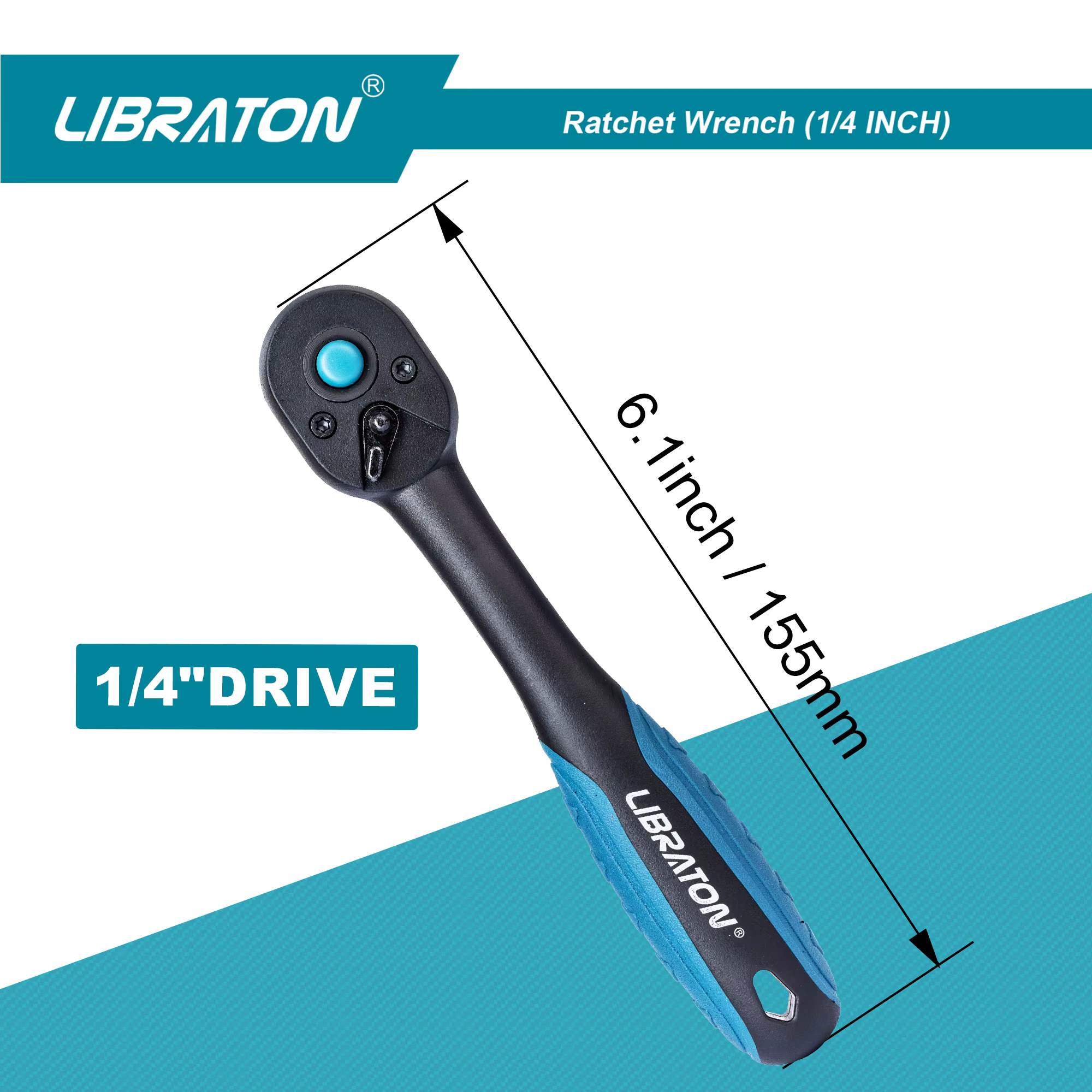 LIBRATON – clé à cliquet à 72 dents, poignée à cliquet à dégagement rapide réversible 1/4 ''3/8'' 1/