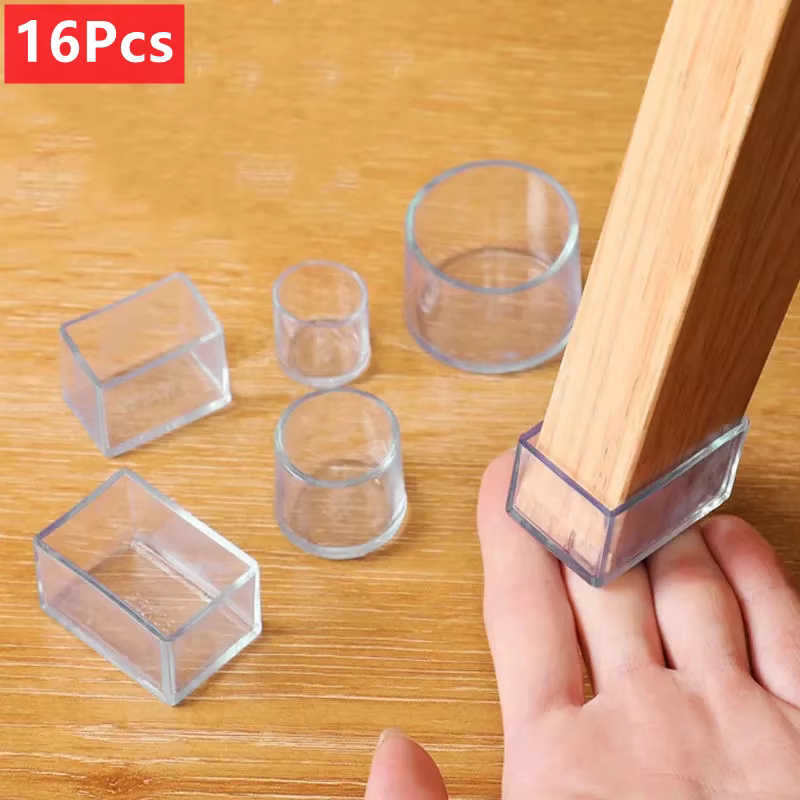 Couvre-pieds de chaise en caoutchouc, 16 pièces, coussinets de protection des pieds, couvre-pieds tr