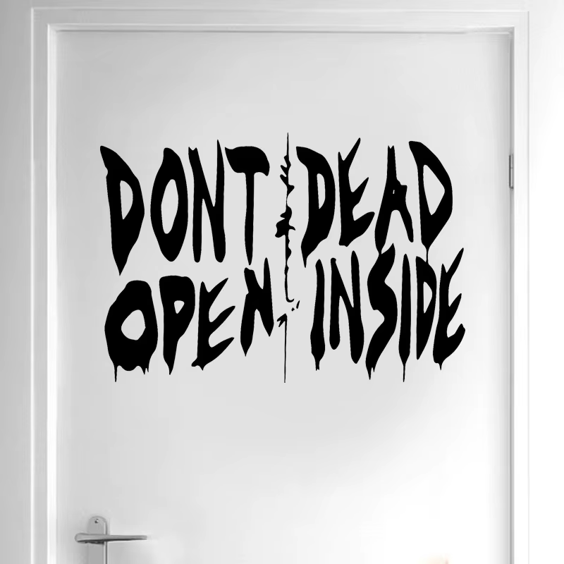 Autocollant mural d'art The Walking Dead, en vinyle, décoration de maison, porte, ne pas ouvrir mort