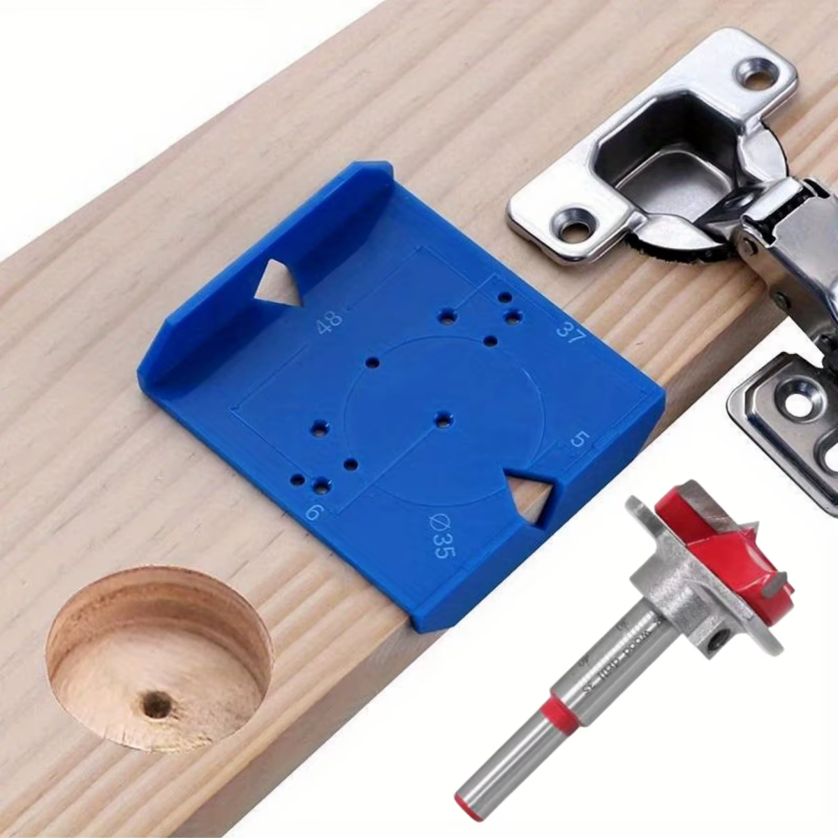 Localisateur de perçage de charnière 35/40mm, poinçonnage de porte d'armoire, modèle de règle de pos