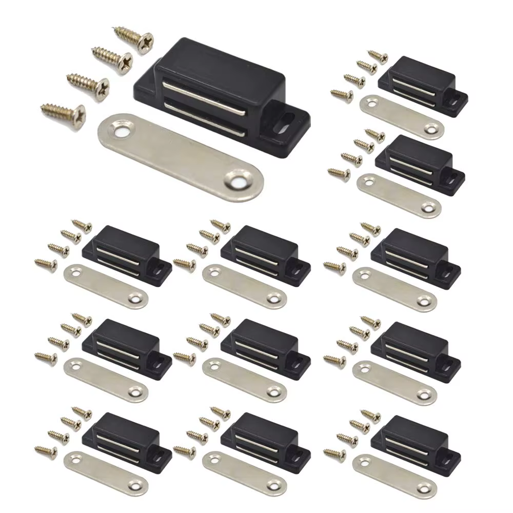 Loquet magnétique pour porte d'armoire, 12 pièces, meubles de cuisine, fermetures en plastique blanc