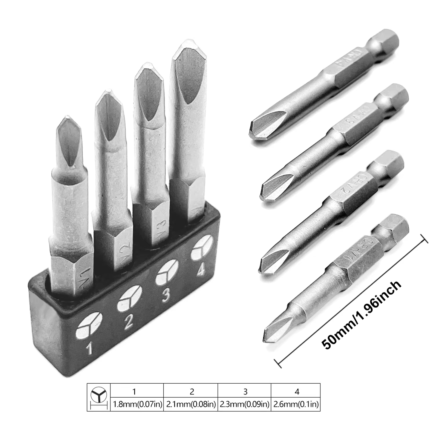 Tournevis Triangle en forme de Y U, embout magnétique 1/4 pouces, croix intérieure à trois Points, p