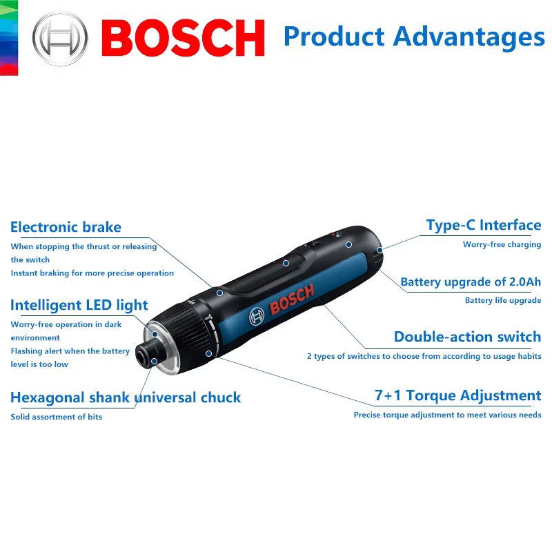 BOSCH GO 3 tournevis sans fil 3.6V batterie Lithium-ion perceuse sans fil Rechargeable avec boîte Bo