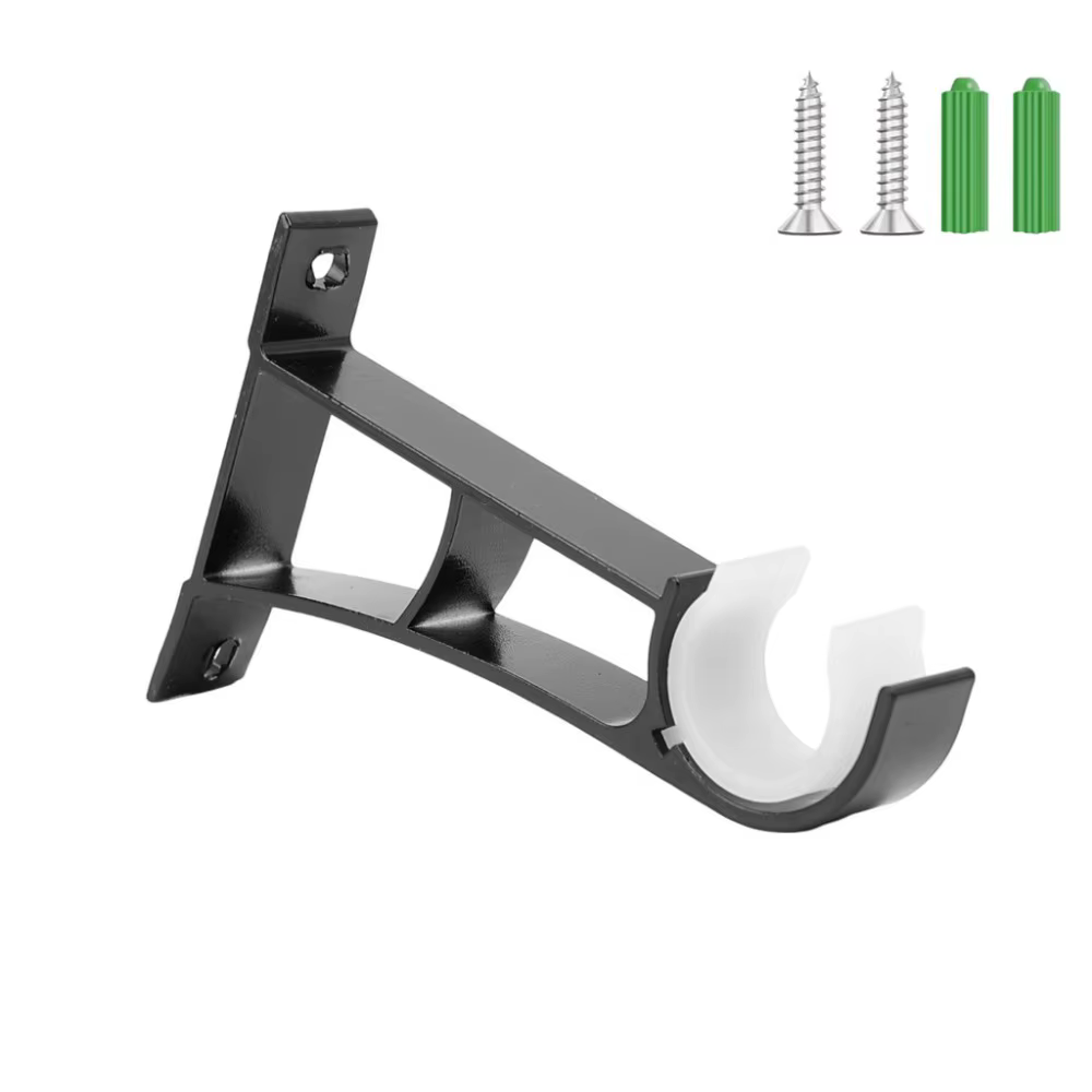Support de tringle à rideau en alliage d'aluminium durable, pince de fixation simple en métal robust