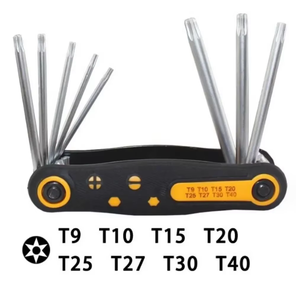 Tournevis Torx Jeu de tournevis pliants 8 en 1 Tournevis Torx Mini Kit d'embouts de tournevis Hexago
