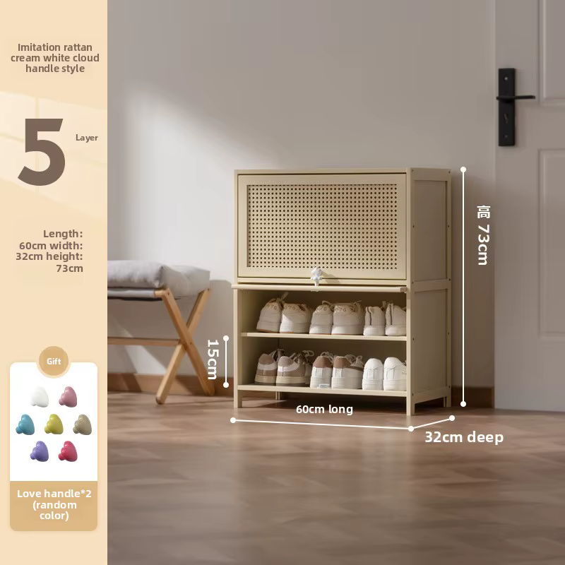 Meuble de rangement mural pour entrée, grande capacité, en bois massif, avec porte et étagère à chau