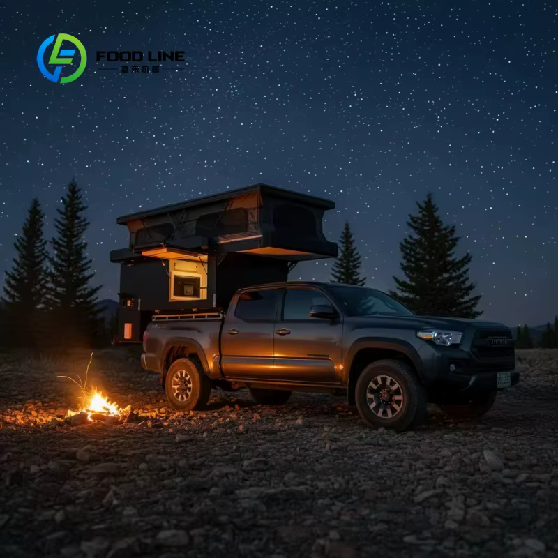 Camper robuste personnalisé pour pick-up, idéal pour les voyages tout-terrain avec douche, équipemen