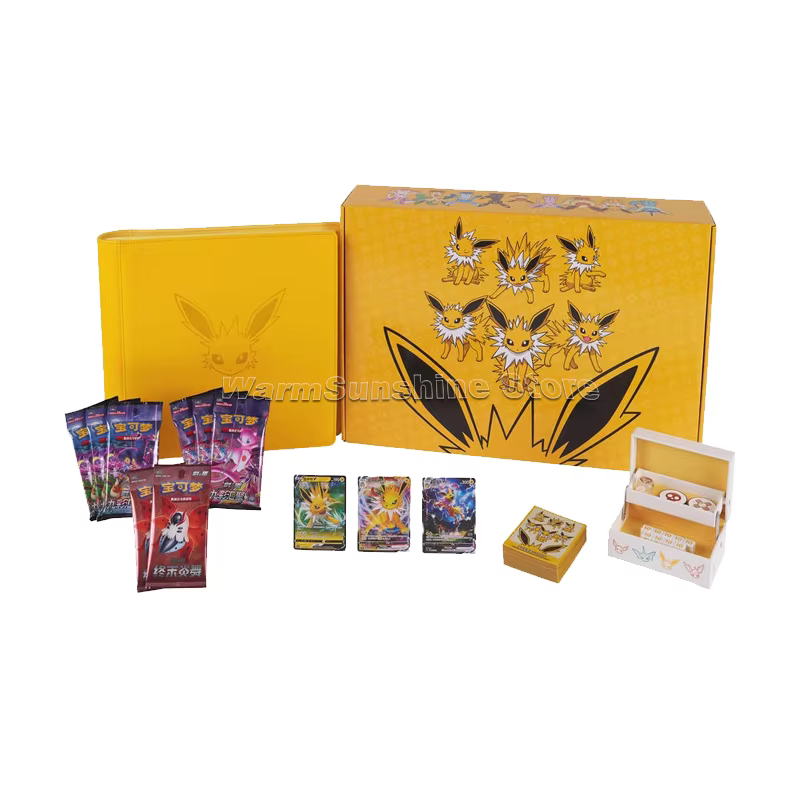 Carte Pokemon Eevee, boîte-cadeau avancée, tonnerre Eevee Fire Évoli Water Evoli, conversion de neuf