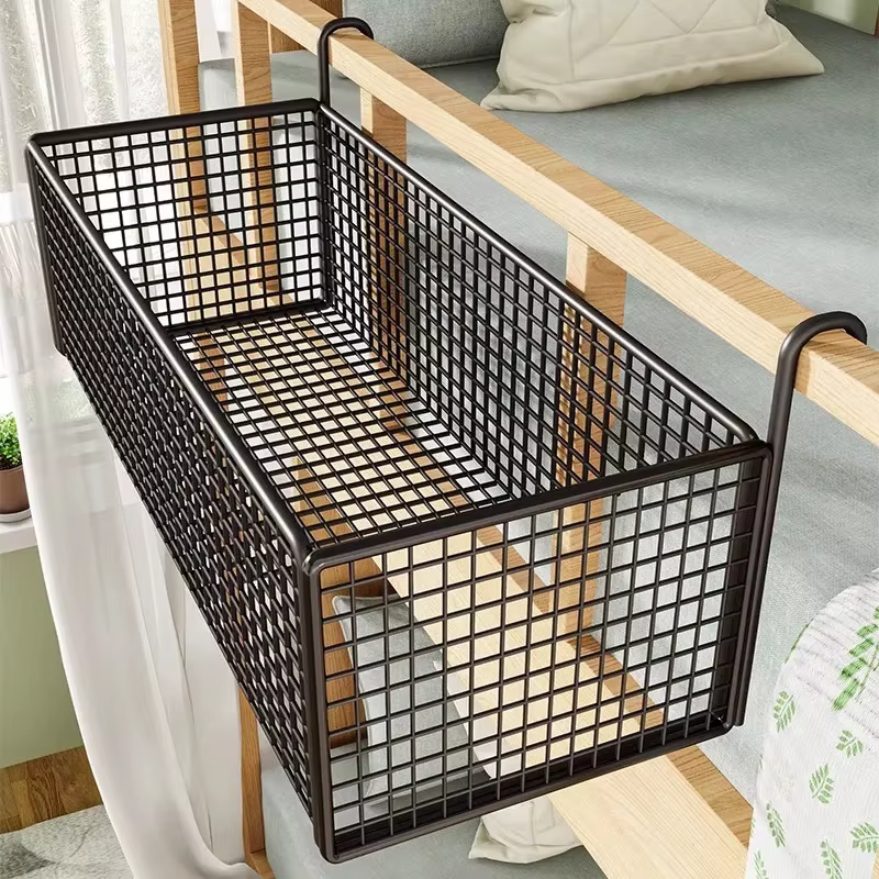 Panier suspendu pour lit de dortoir : Étagère de rangement pour collations sans perçage pour lit sup