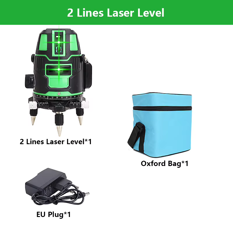 Niveau laser à 360 ° avec trépied, ligne croisée auto-tombante, ligne horizontale verte pour la cons