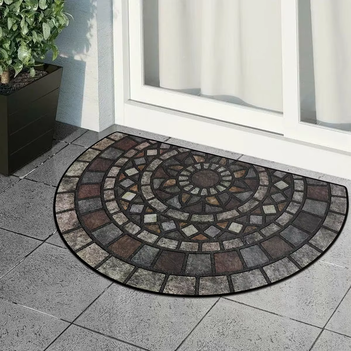 Tapis De porte d'entrée tapis De porte extérieur De jardin Imitation marbre Texture tapis De bienven