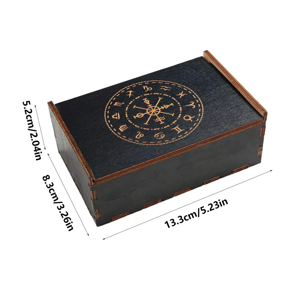Boîte à bijoux en bois vintage pour cartes de tarot, étui multifonctionnel, accessoire de petite tai
