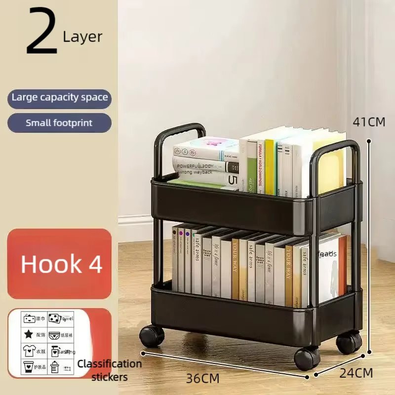 Étagère de rangement mobile pour véhicule à roulettes robuste à 2-5 niveaux, étagères multi-niveaux,