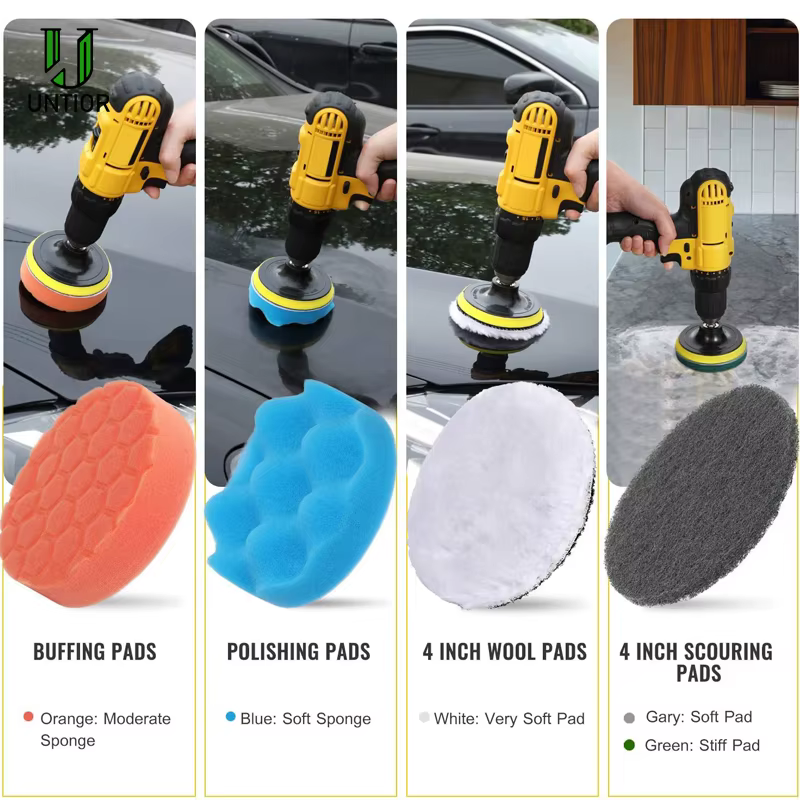 UNTIOR – ensemble de fixation de brosse pour perceuse électrique, brosse à récurer électrique, polis
