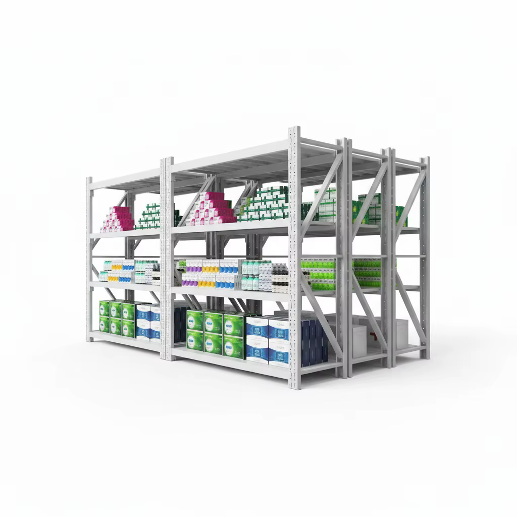 Étagères de rangement pour garage, rayonnage d'entrepôt en acier laminé à froid, rayonnage à poutres