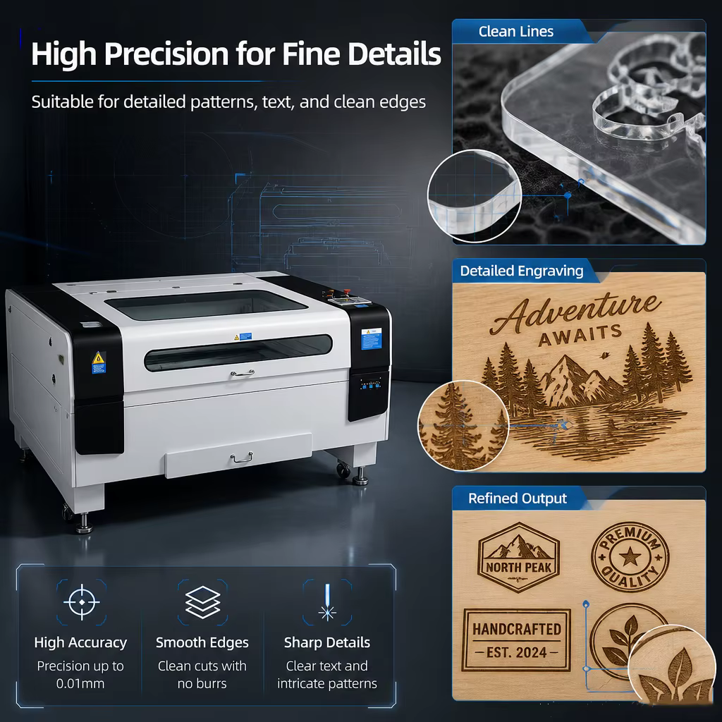 Dernière technologie : machine de découpe laser CO2 1300x900 mm 80W 100W 150W, machine de découpe la