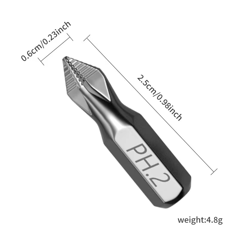 Embout de tournevis à percussion PH2 de 1 pouce, parfait pour les projets de plastique, de bois et d