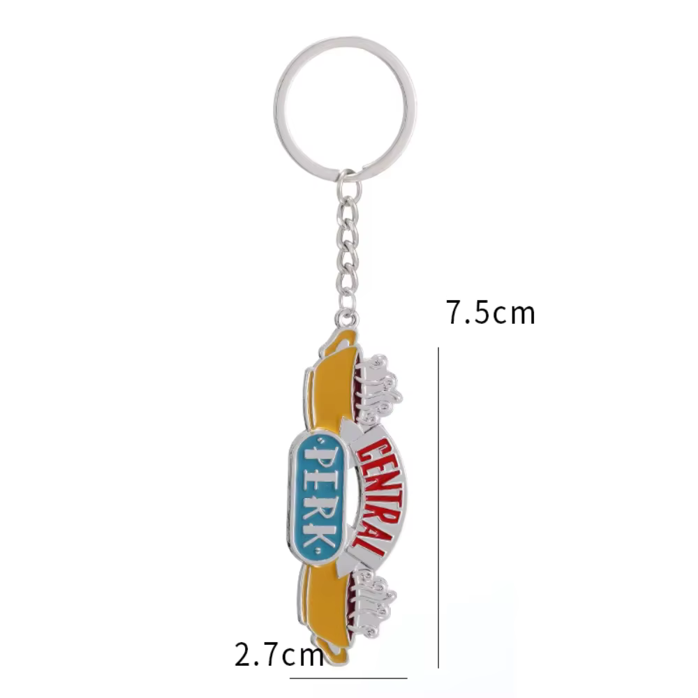 Porte-clés du film Friends Central Perk, pendentifs en émail, Logo du temps du café, porte-clés de v