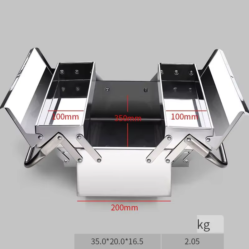 EvaluTool-Boîte de rangement mécanique en acier inoxydable, valise en métal professionnelle, pièces 