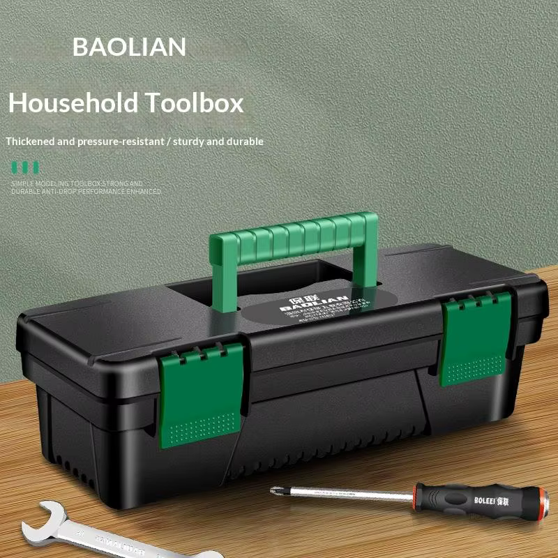 【LM】 Boîte à outils en plastique de 10 pouces, boîte de rangement pour outils de menuiserie, réparat