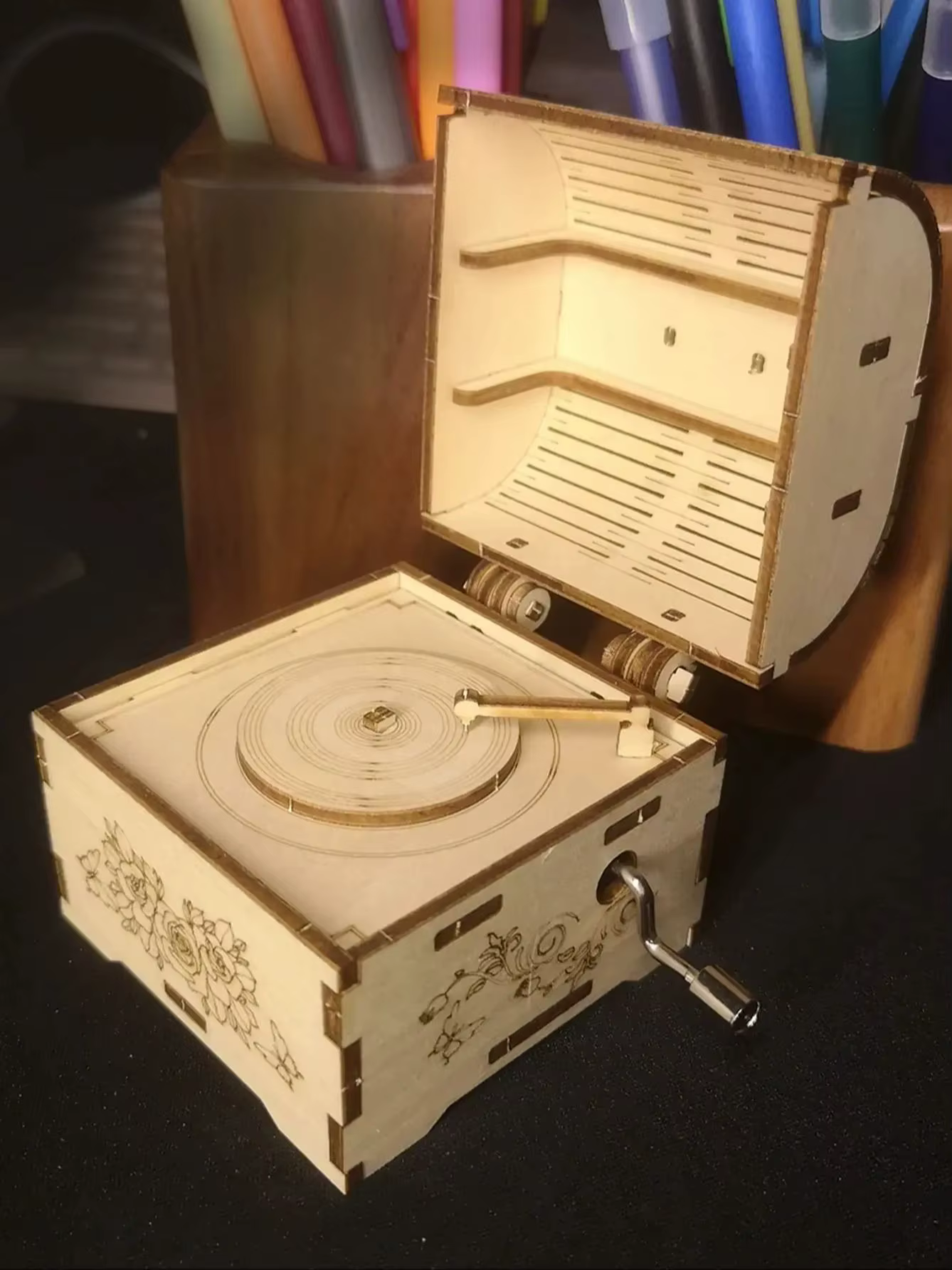 Puzzle 3d en bois, boîte à musique trésor à la main, vous êtes mon soleil, kit de modèle d'assemblag