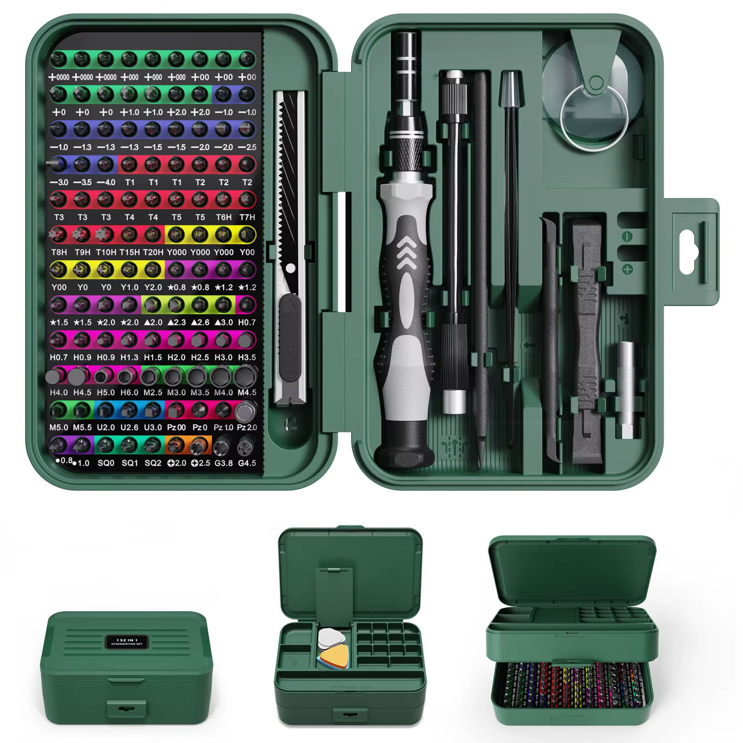 Jeu de tournevis de précision 132 en 1, tête de tournevis magnétique Phillips Torx avec boîte de ran
