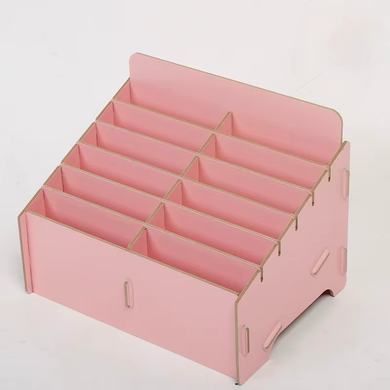 Boîte de rangement en bois à compartiment, boîte de rangement multifonctionnelle pour téléphone port