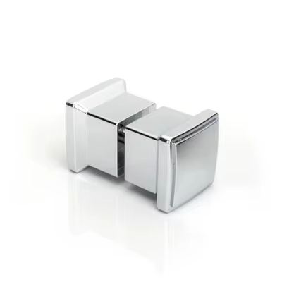 Poignée de Porte Coulissante en Verre Galvanisé, Noir Brcorporelle, Tête Carrée en Plastique, Monotr