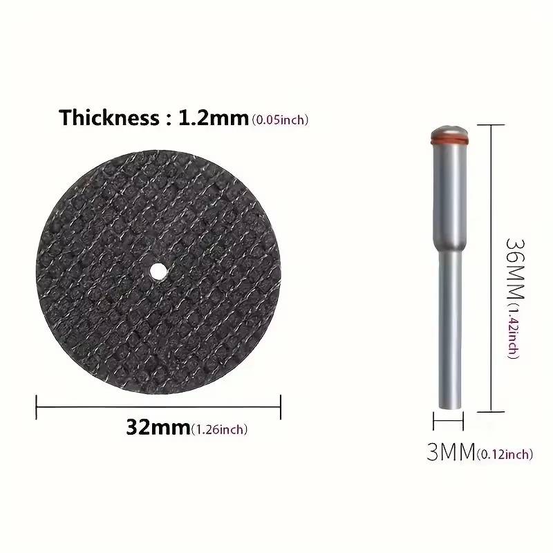 Disque à tronçonner converasif avec mandrins, meules pour accessoires, coupe du métal, outil lointai