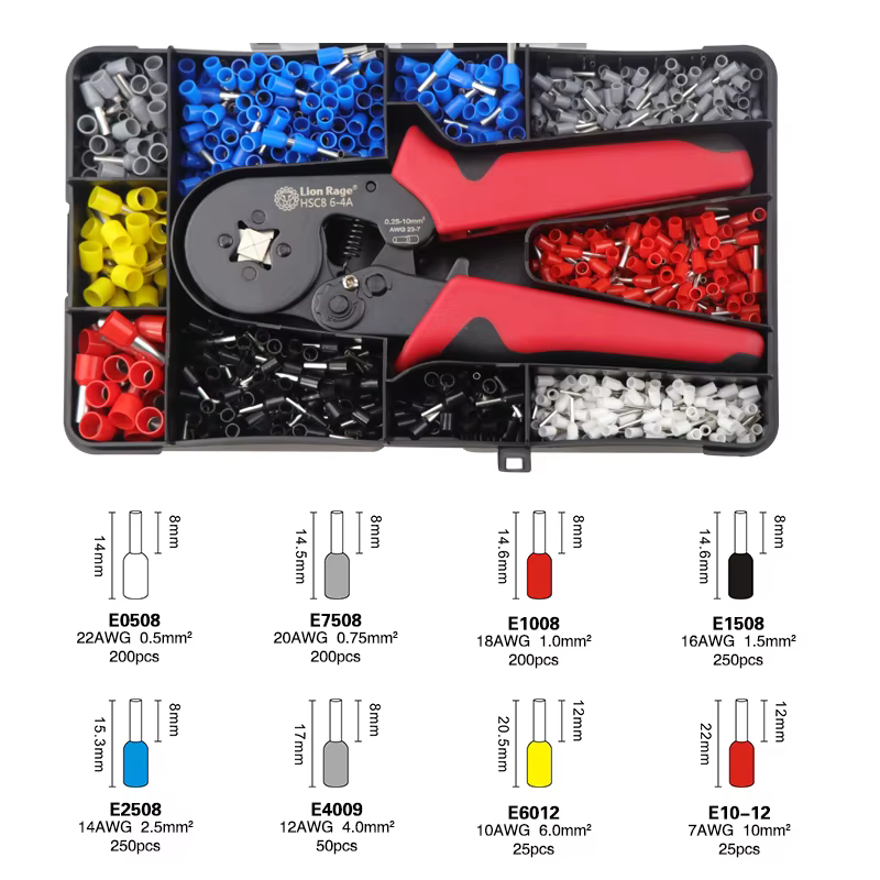 Pince à sertir HSC8 6-4A, fil de sertissage de borne tubulaire, mini outils de sertissage de virole,