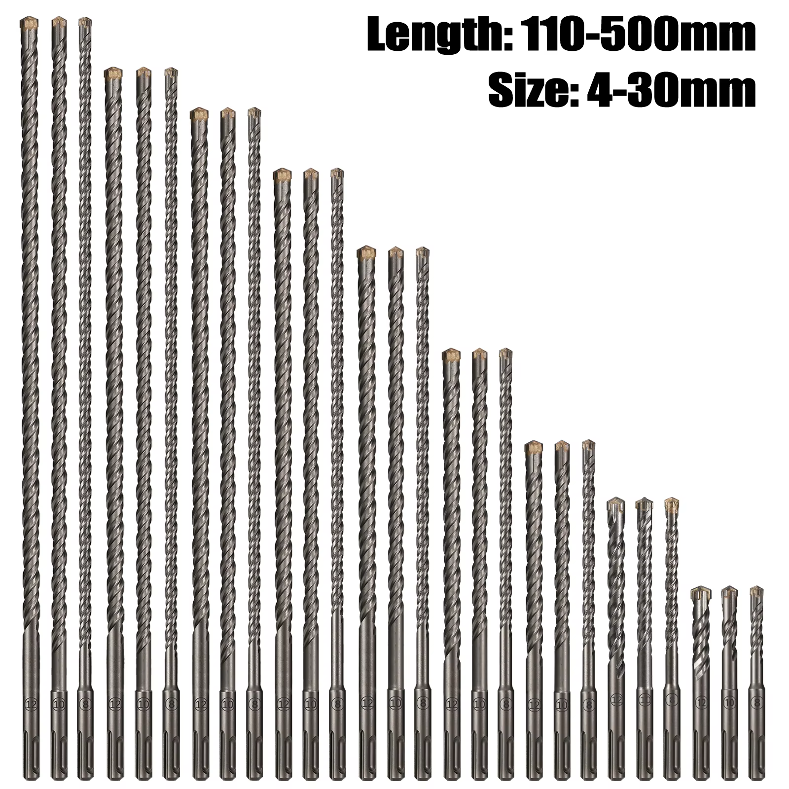 Perceuse à percussion électrique croisée étendue 110-500mm SDS Plus à travers le mur en alliage dur 