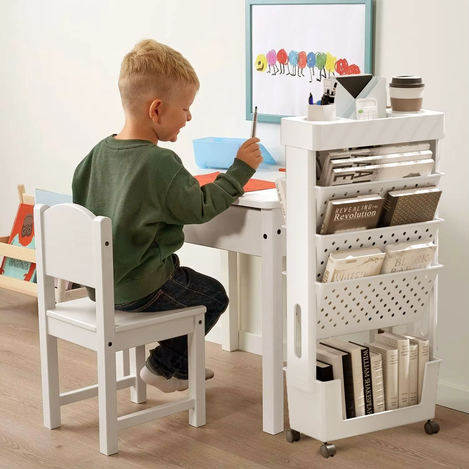 Support de rangement amovible à 5 niveaux pour magazines et journaux, support de rangement pour livr